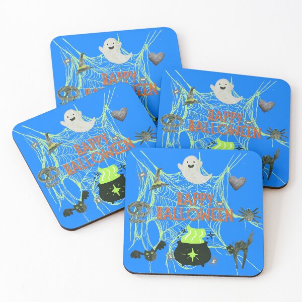 Item preview, Happy Halloween with the ghost, skull, spider and bristly cat! designed and sold by FreeSoulLab.
