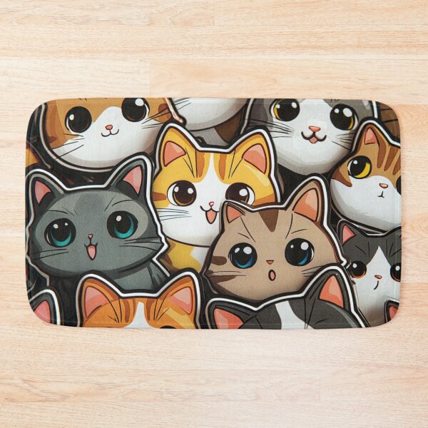 Item preview, Cartoon Japanese Cute Kitty Cats Stickers Pattern designed and sold by GrinGalore.