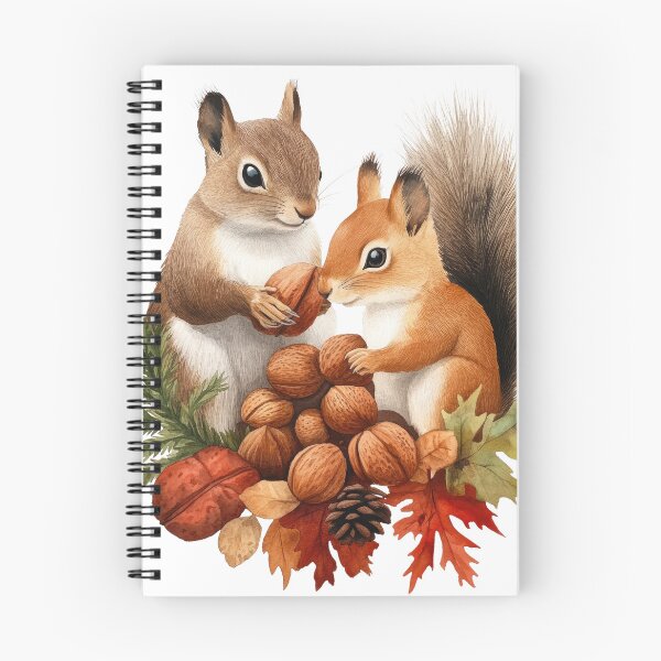 Item preview, Adorable Squirrels Gathering Autumn Nuts designed and sold by WPCreator.