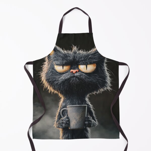 Item preview, Black Morning Cat With Yellow Eyes designed and sold by GrinGalore.