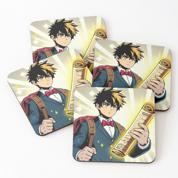 Item preview, Manga Character Holding Glowing Scroll Pop Art Style designed and sold by artofuniverse.