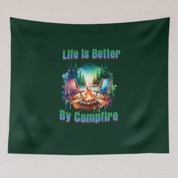 Item preview, Life is Better by the Campfire – Cozy Camping Design for T-Shirts, Mugs, Stickers & More designed and sold by artedigital99.