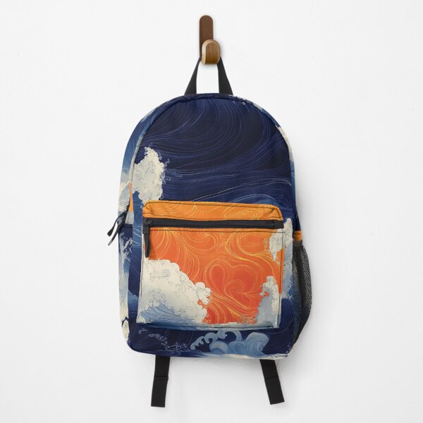 Item preview, A design depicts a dramatic scene of waves crashing against a fiery sunset. designed and sold by HEMRO.