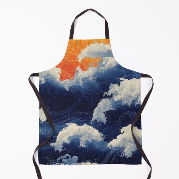 Item preview, A design depicts a dramatic scene of waves crashing against a fiery sunset. designed and sold by HEMRO.