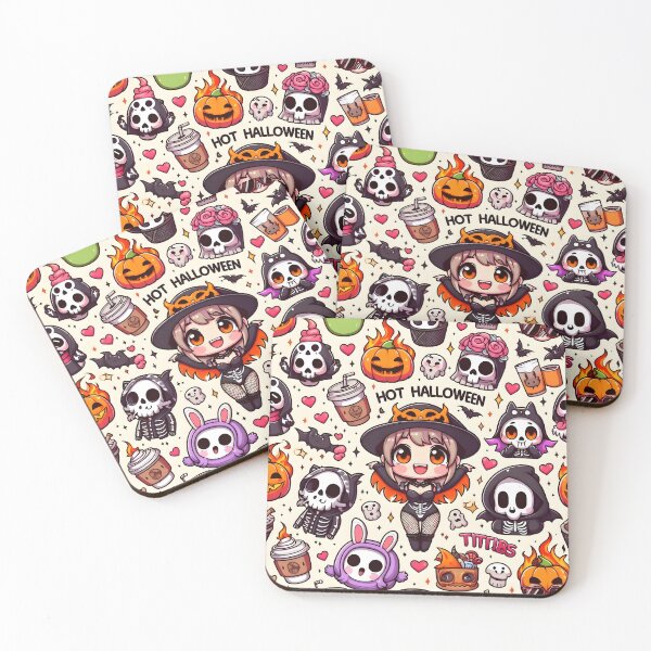 Item preview, Kawaii Halloween chibi pattern 32.0 designed and sold by StickyGuys.