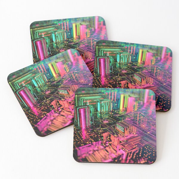 Item preview, Neon Circuit City: Futuristic Techscape designed and sold by Studio Axis.
