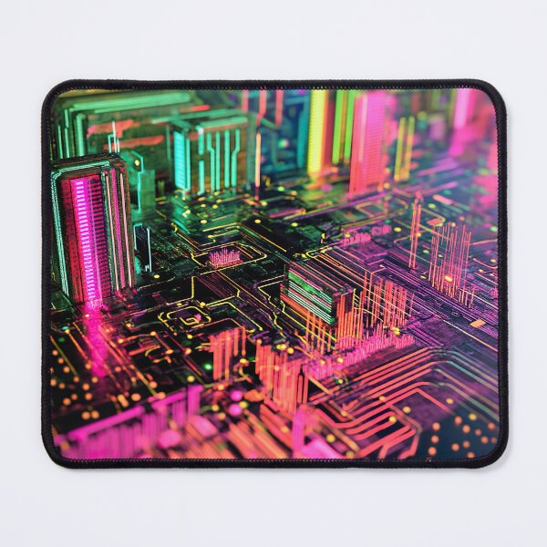 Item preview, Neon Circuit City: Futuristic Techscape designed and sold by Studio Axis.