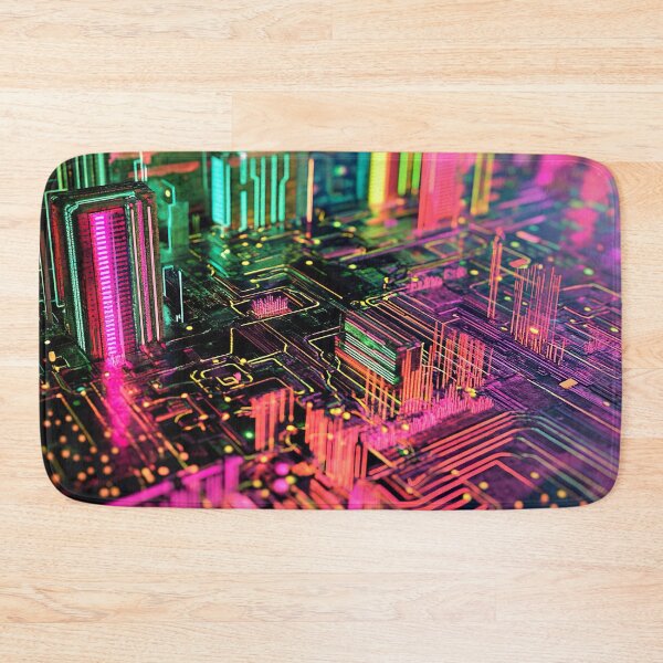 Item preview, Neon Circuit City: Futuristic Techscape designed and sold by Studio Axis.
