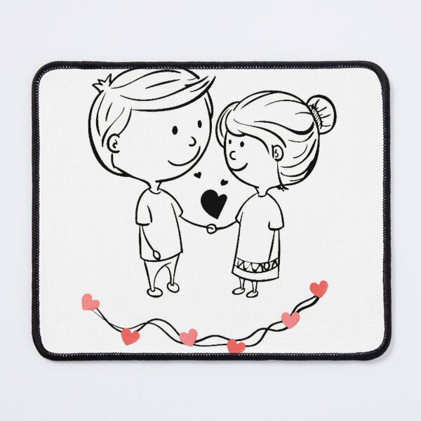 Item preview, Cute Couple Holding Hands with Heart Accents designed and sold by Iraf21.