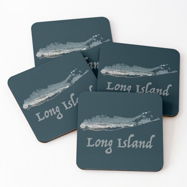 Item preview, Nautical Coastal Long Island MAP with Atlantic Ocean fill designed and sold by field3.