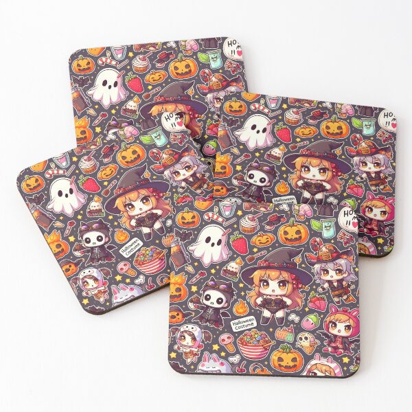 Item preview, Kawaii Halloween chibi pattern 33.0 designed and sold by StickyGuys.
