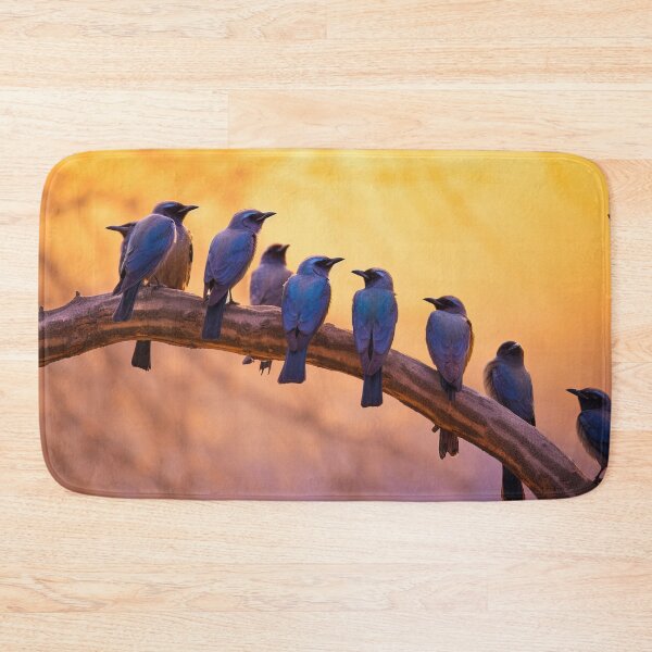 Item preview, Group of African starlings on tree at sunrise - Nature photo designed and sold by TheArtistOf2022.