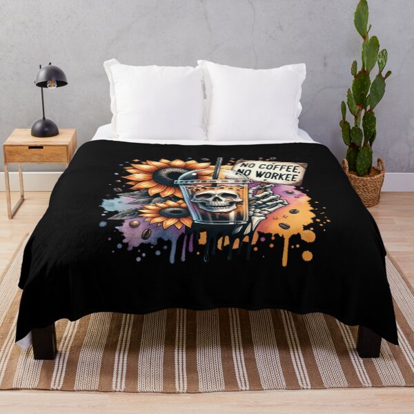 Artikelvorschau, No Coffee, No Workee – Sarkastisches Skelett- und Eiskaffee-Design für T-Shirts, Tassen, Aufkleber und mehr entworfen und verkauft von artedigital99.