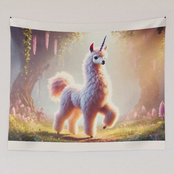 Item preview, Enchanted Unicorn Llama Hybrid Fantasy Art designed and sold by FantasyHybrids.