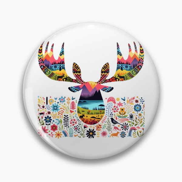Item preview, Scandinavian Folk art - Moose Head  by heidiannemorris designed and sold by FOLK ART FUSION by heidiannemorris.