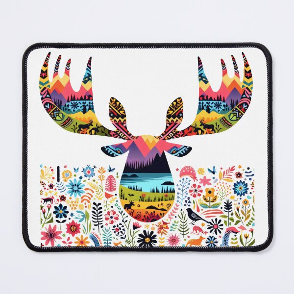 Item preview, Scandinavian Folk art - Moose Head  by heidiannemorris designed and sold by FOLK ART FUSION by heidiannemorris.