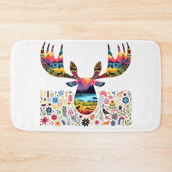 Item preview, Scandinavian Folk art - Moose Head  by heidiannemorris designed and sold by FOLK ART FUSION by heidiannemorris.