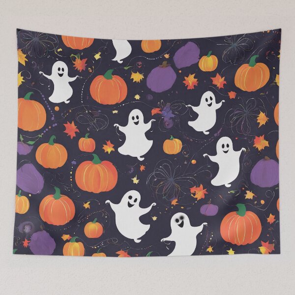 Item preview, Ghost and pumpkins.  designed and sold by MagelliShop.