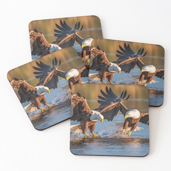 Item preview, Two eagles hunting fish in lake - Nature photo designed and sold by TheArtistOf2022.