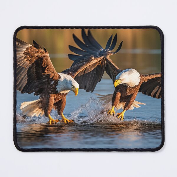 Item preview, Two eagles hunting fish in lake - Nature photo designed and sold by TheArtistOf2022.
