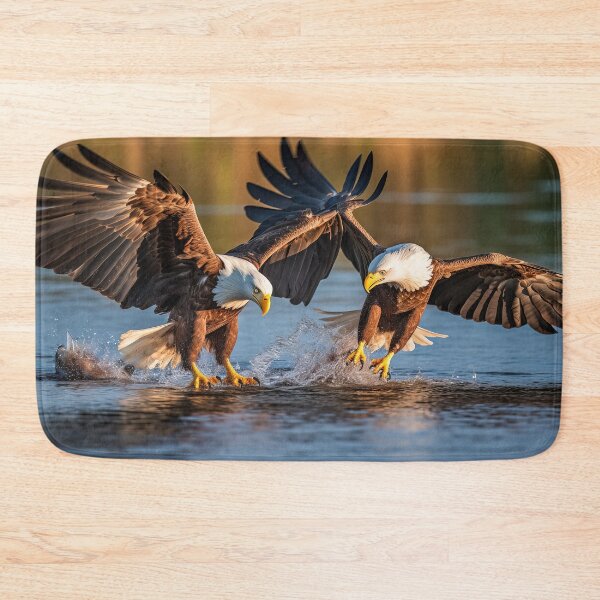 Item preview, Two eagles hunting fish in lake - Nature photo designed and sold by TheArtistOf2022.