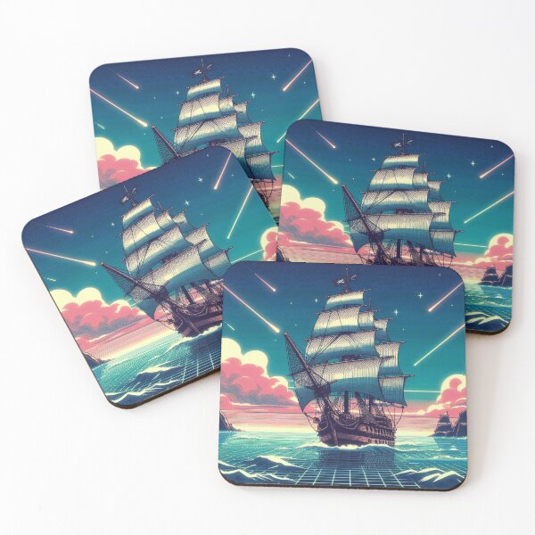 Item preview, Retro Pirate Ship Art designed and sold by Joeya29.
