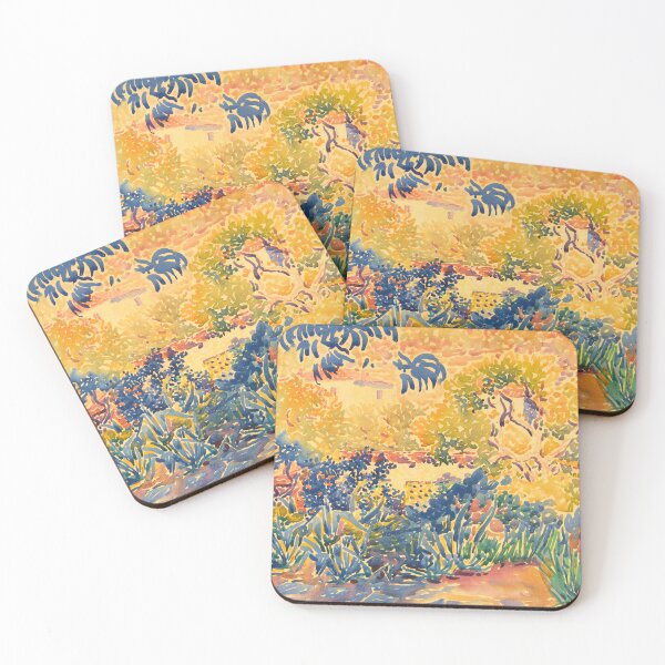 Item preview,  The Artist's Garden at Saint-Clair  Henri-Edmond Cross (Henri-Edmond Delacroix) French 1904 - digitally restored and new color edit designed and sold by lachataigne.
