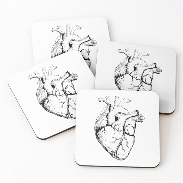 Item preview, Black and White Anatomy Heart designed and sold by LineArtForYou.