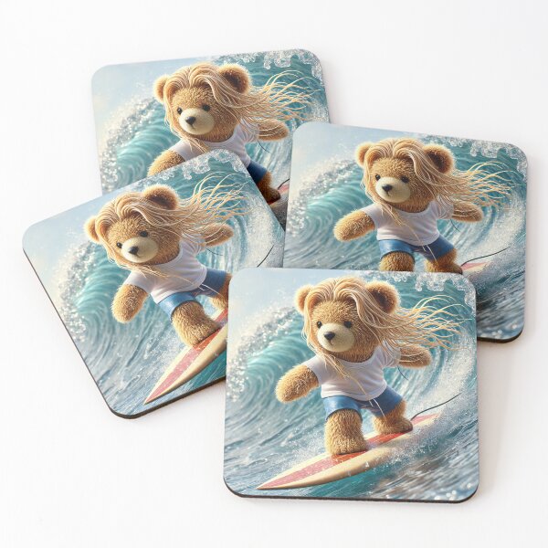 Item preview, Bear with long hair surfing designed and sold by Osintown.