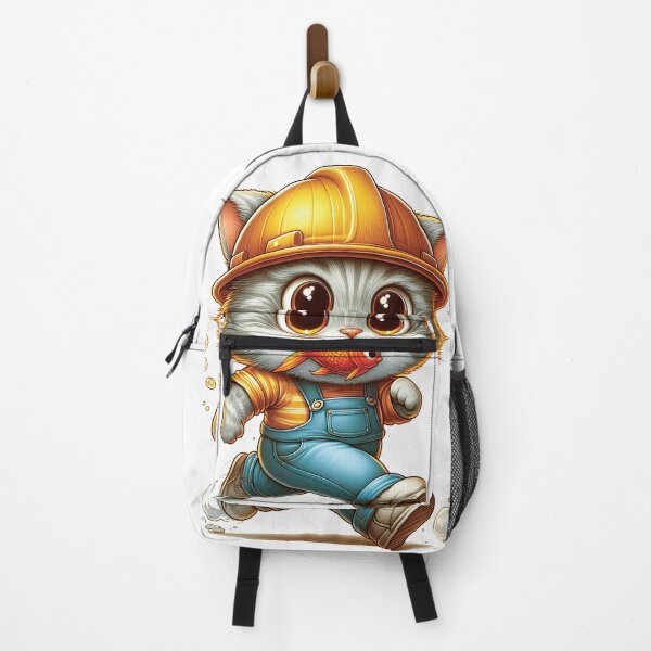 Item preview, Cat with hard hat a goldfish thief designed and sold by HappyHavenStu.