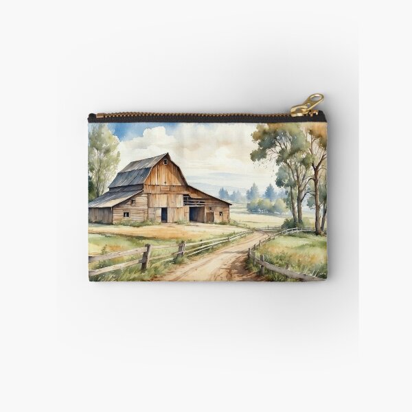 Item preview, Old Barn Watercolor Painting | Painting of an Old Weathered Barn Set In Beautiful Summer Countryside Landscape designed and sold by NIKOLAY GACHEV.