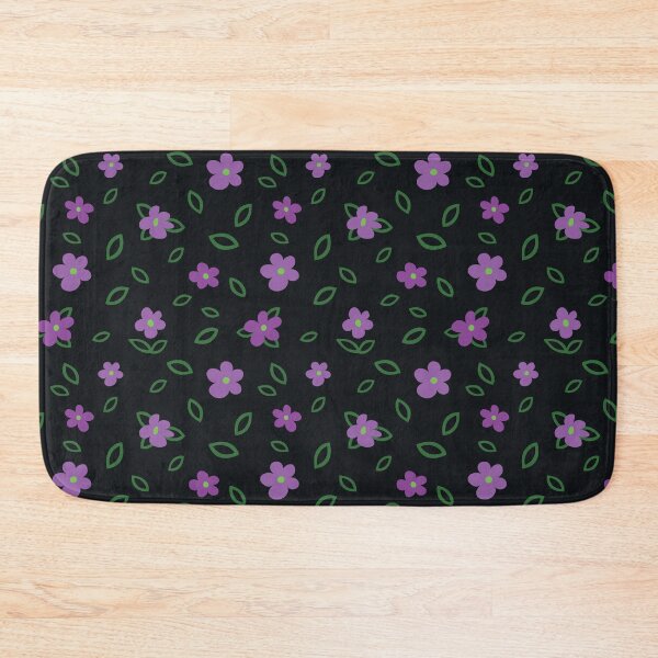 Item preview, Minimal Floral Pattern - Purple, Green & Black designed and sold by Daniel Bevis Design.