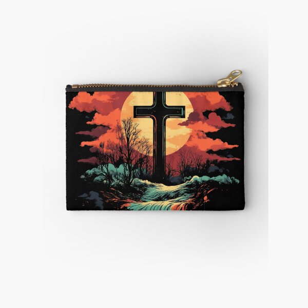 Item preview, Cross Stands Against a Fiery Sunset designed and sold by harmonicllc.
