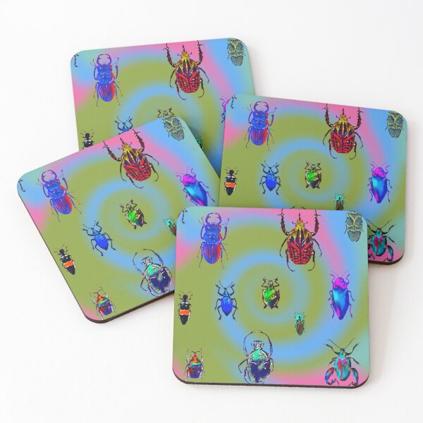 Item preview, Various beetles in psychedelic style designed and sold by Kacharava.