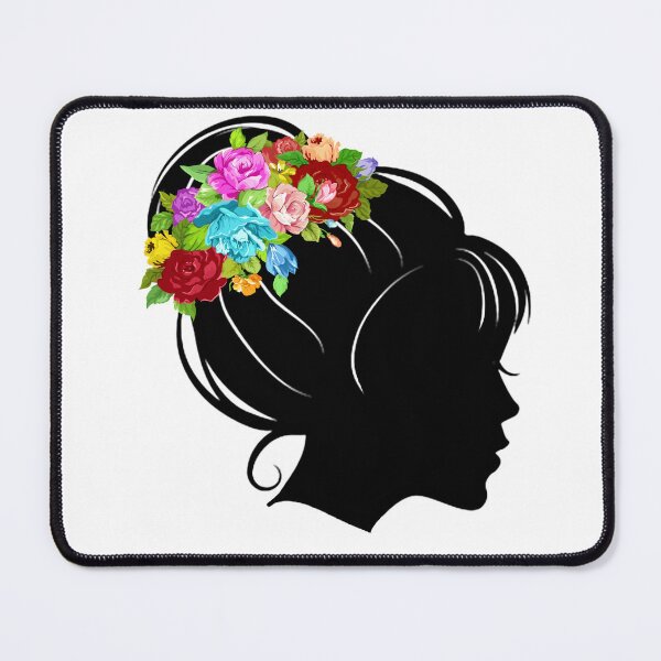 Item preview, Flower Crown Woman Silhouette designed and sold by Spike The Punch Design Co..
