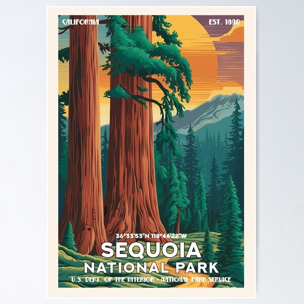 Item preview, Sequoia National Park, Vintage Travel designed and sold by PinkandP.