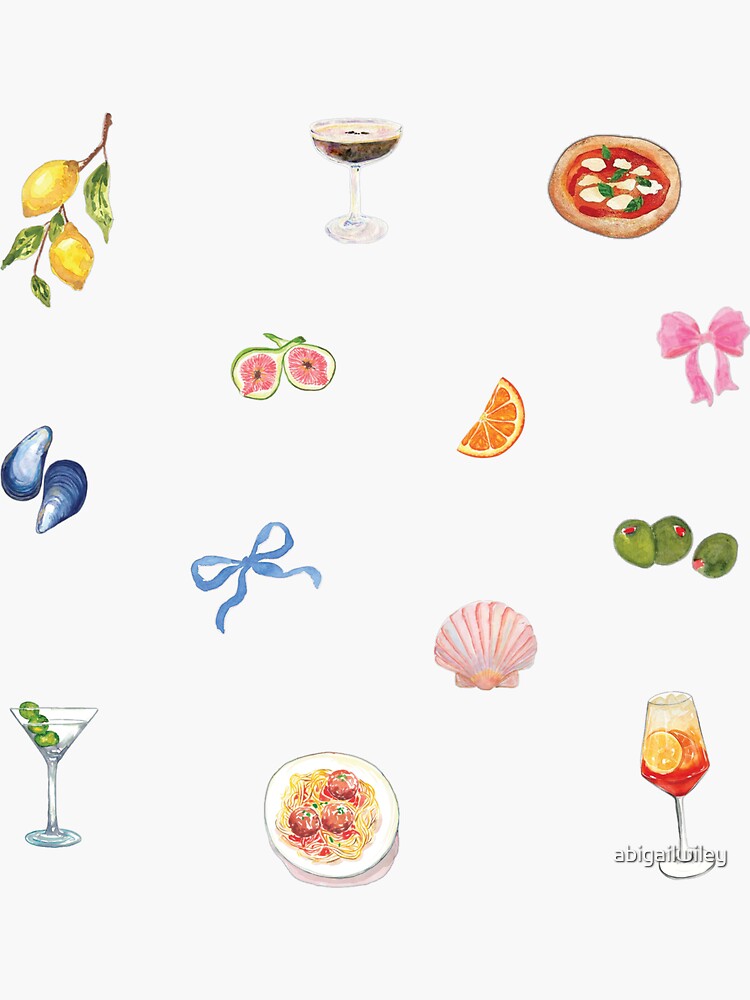 Thumbnail 3 von 3, Sticker, Italienisches Sommer-Stickerpaket designt und verkauft von abigailwiley.