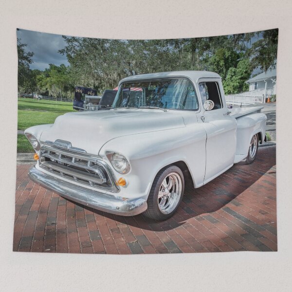 Item preview, 1957 White Chevy Pick Up Truck 3100 Series X100 designed and sold by RichFrancoCars.