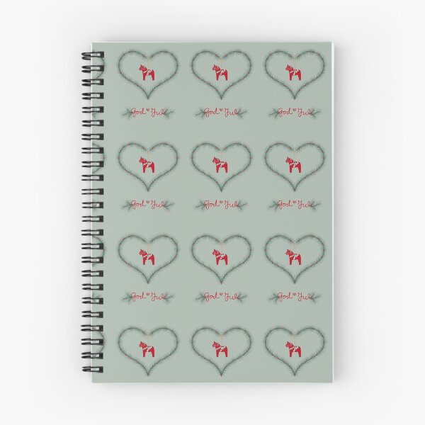 Item preview, red/green Christmas heart with Dala horse and lettering designed and sold by pigletti-arts.