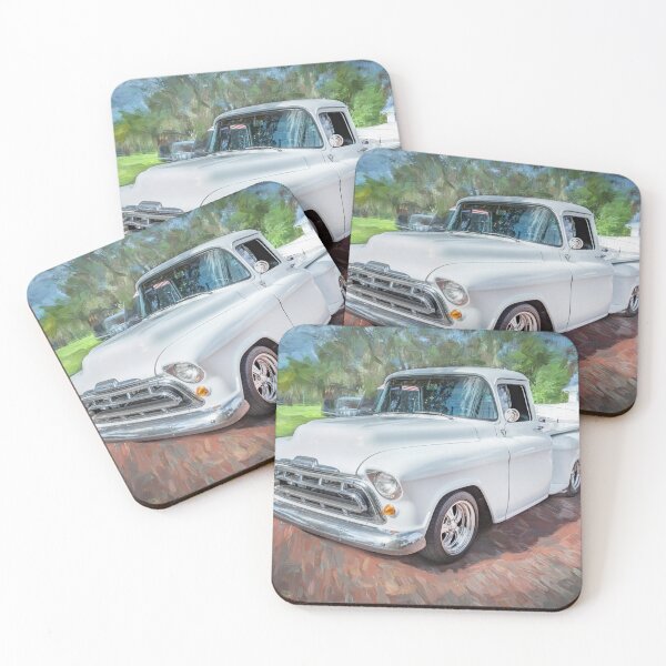 Item preview, 1957 White Chevy Pick Up Truck 3100 Series X102 designed and sold by RichFrancoCars.