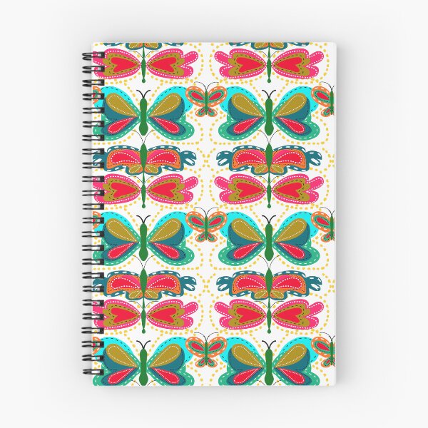 Item preview, Folk Butterflies, Whimsical Bugs, Fiesta Pattern, White Background designed and sold by Stephanie Rowan.