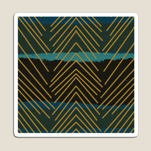 Item preview, Gold Arrows, Abstract Pattern, Chevron Geometric, Black Teal Blue Green Background designed and sold by Stephanie Rowan.