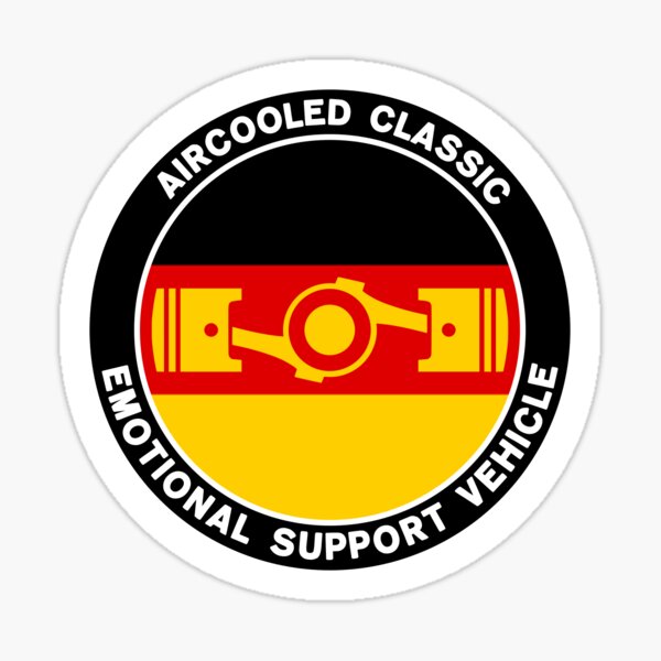 Item preview, Aircooled Emotional support vehicle German flag colors flat 4 designed and sold by FlatSixGraphics.