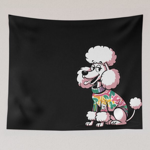 Item preview, Cool Funny White Poodle Dog Wearing Sweater Graffiti designed and sold by Nature's Fancy.