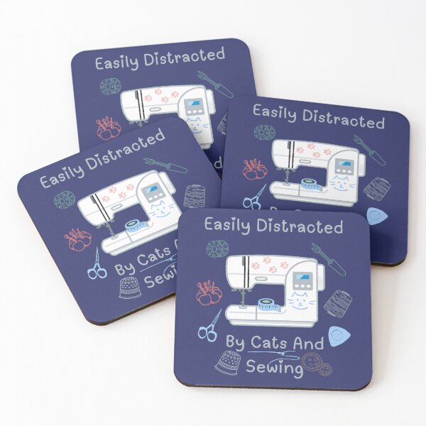 Item preview, Easily Distracted By Cats And Sewing - A Cat Sewing designed and sold by Wiss2Arts.
