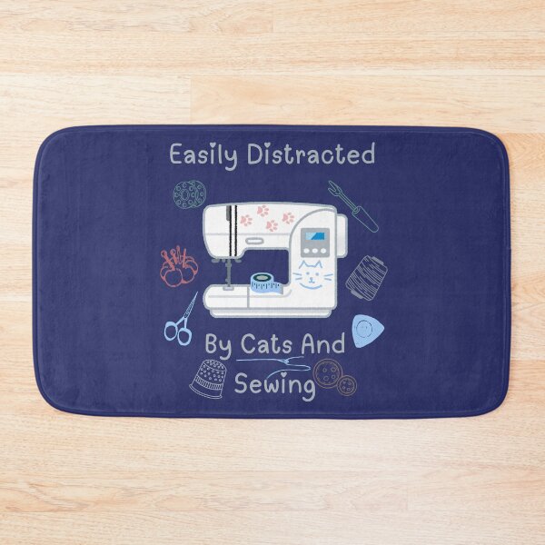 Item preview, Easily Distracted By Cats And Sewing - A Cat Sewing designed and sold by Wiss2Arts.