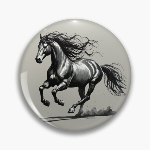 Item preview, Black and White Running Horse in Watercolor designed and sold by Blink Art Studio.