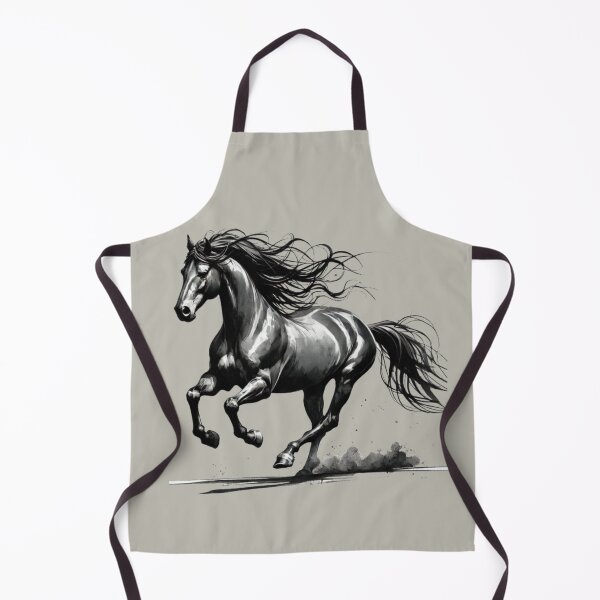 Item preview, Black and White Running Horse in Watercolor designed and sold by Blink Art Studio.