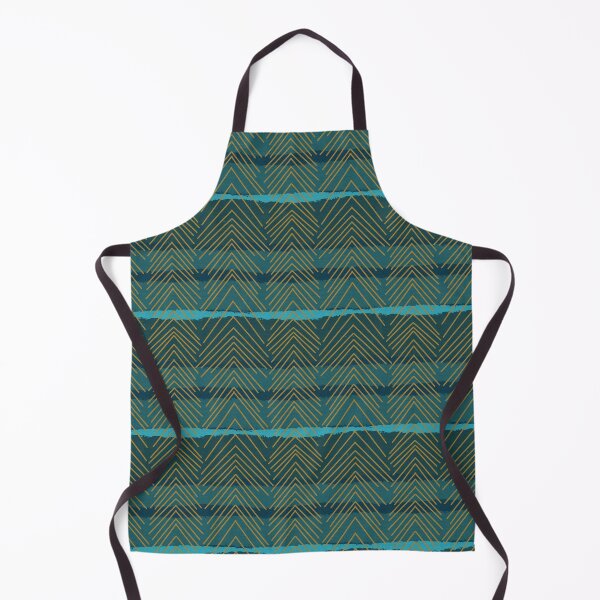 Item preview, Gold Arrows, Abstract Plaid Pattern, Chevron Geometric, Turquoise Background designed and sold by Stephanie Rowan.