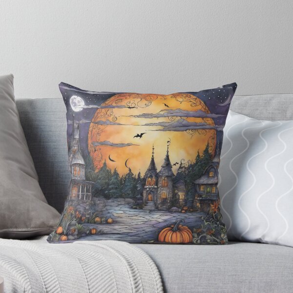 Artikelvorschau, Vollmond und Halloween-Stadt. entworfen und verkauft von MagelliShop.